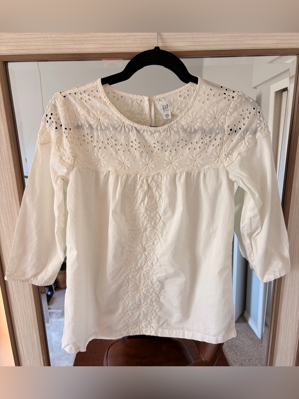 Gap kids eyelet mix flowy White Spring Summer top girls XXL size 14-16